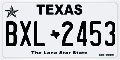 TX license plate BXL2453