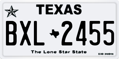 TX license plate BXL2455