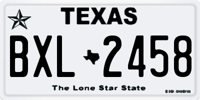 TX license plate BXL2458