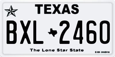 TX license plate BXL2460