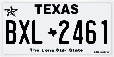TX license plate BXL2461