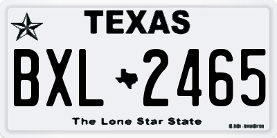 TX license plate BXL2465