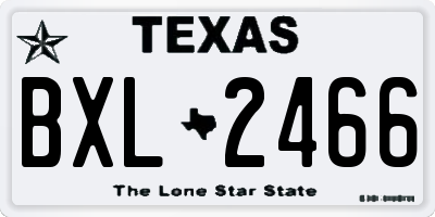 TX license plate BXL2466