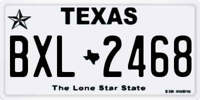 TX license plate BXL2468