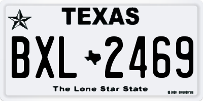TX license plate BXL2469