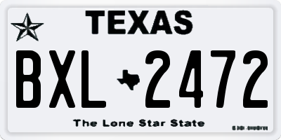 TX license plate BXL2472