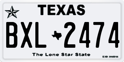 TX license plate BXL2474
