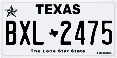 TX license plate BXL2475