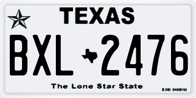 TX license plate BXL2476