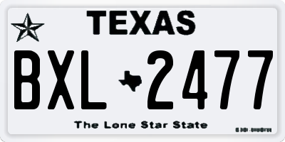 TX license plate BXL2477