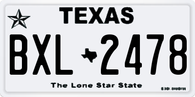 TX license plate BXL2478