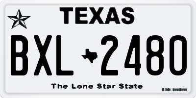 TX license plate BXL2480