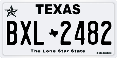 TX license plate BXL2482