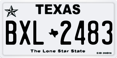 TX license plate BXL2483