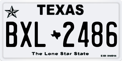 TX license plate BXL2486