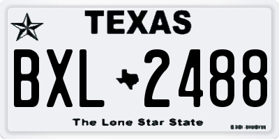 TX license plate BXL2488
