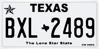 TX license plate BXL2489