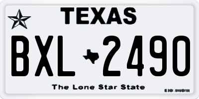 TX license plate BXL2490
