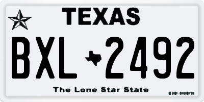 TX license plate BXL2492