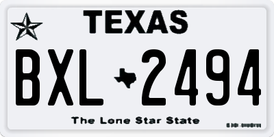 TX license plate BXL2494
