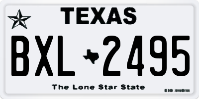 TX license plate BXL2495