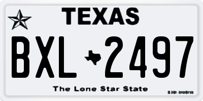 TX license plate BXL2497