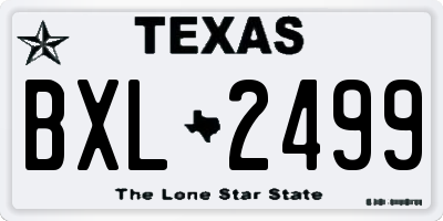 TX license plate BXL2499