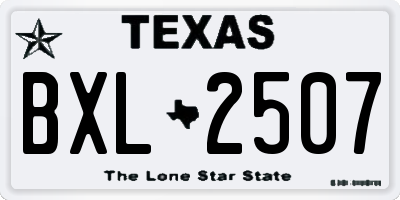 TX license plate BXL2507