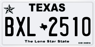 TX license plate BXL2510