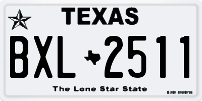 TX license plate BXL2511