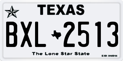 TX license plate BXL2513