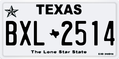 TX license plate BXL2514