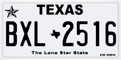 TX license plate BXL2516