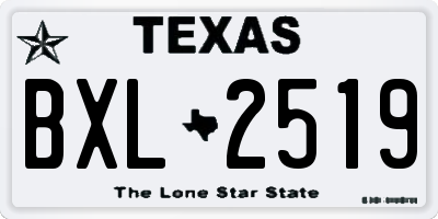 TX license plate BXL2519