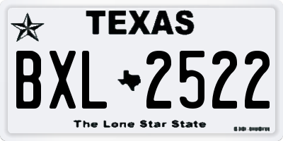 TX license plate BXL2522