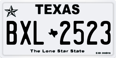 TX license plate BXL2523