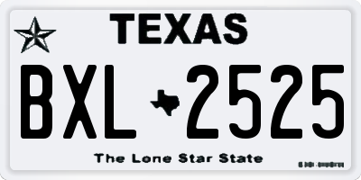 TX license plate BXL2525