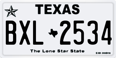 TX license plate BXL2534
