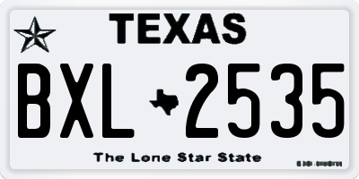 TX license plate BXL2535