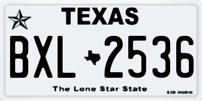 TX license plate BXL2536
