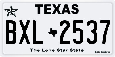 TX license plate BXL2537
