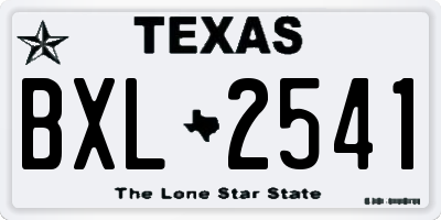TX license plate BXL2541