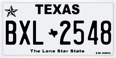 TX license plate BXL2548