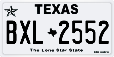 TX license plate BXL2552