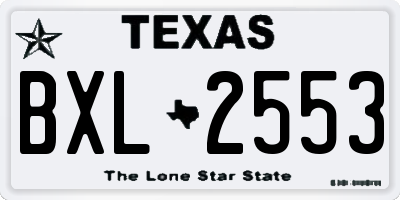 TX license plate BXL2553