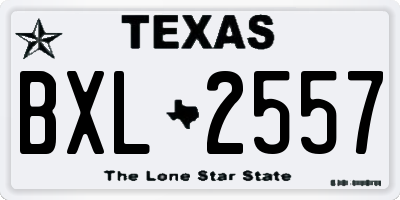 TX license plate BXL2557