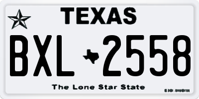 TX license plate BXL2558