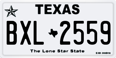 TX license plate BXL2559