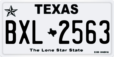 TX license plate BXL2563