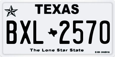 TX license plate BXL2570